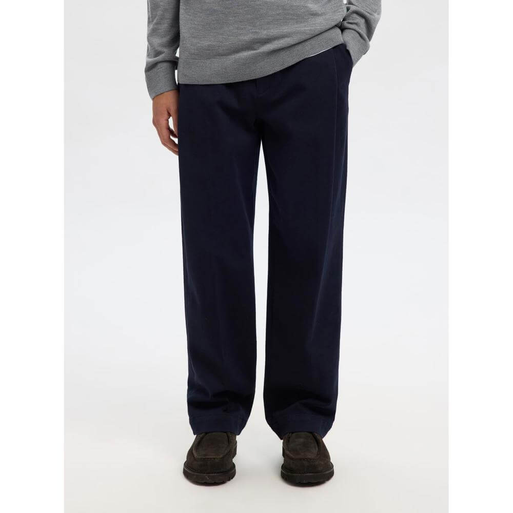 Selected Homme Men's 220 Loose Fit Twill Pleat Trousers